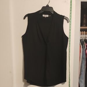 Calvin Klein Elegant Black Sleeveless Blouse